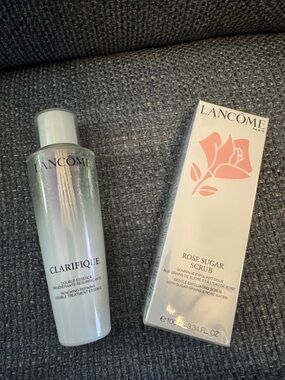 Lancome Clarifique & Rose Sugar Scrub Duo - White/Pink